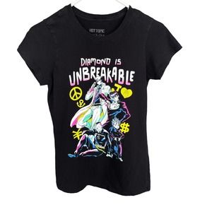 Hot Topic Jojos Bizarre Adventure Shirt‎ Womens Small Black Double Sided